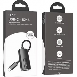 Netzwerk-Adapter USB-C – RJ45 Gigabit-LAN Onit