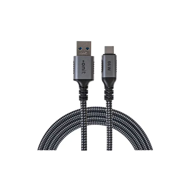 USB 3.1 USB-A - USB-C Kabel 1 m, Schwarz/Grau onit