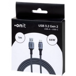 USB 3.1 USB-A to USB-C Cable, 1 m, Black/Gray onit